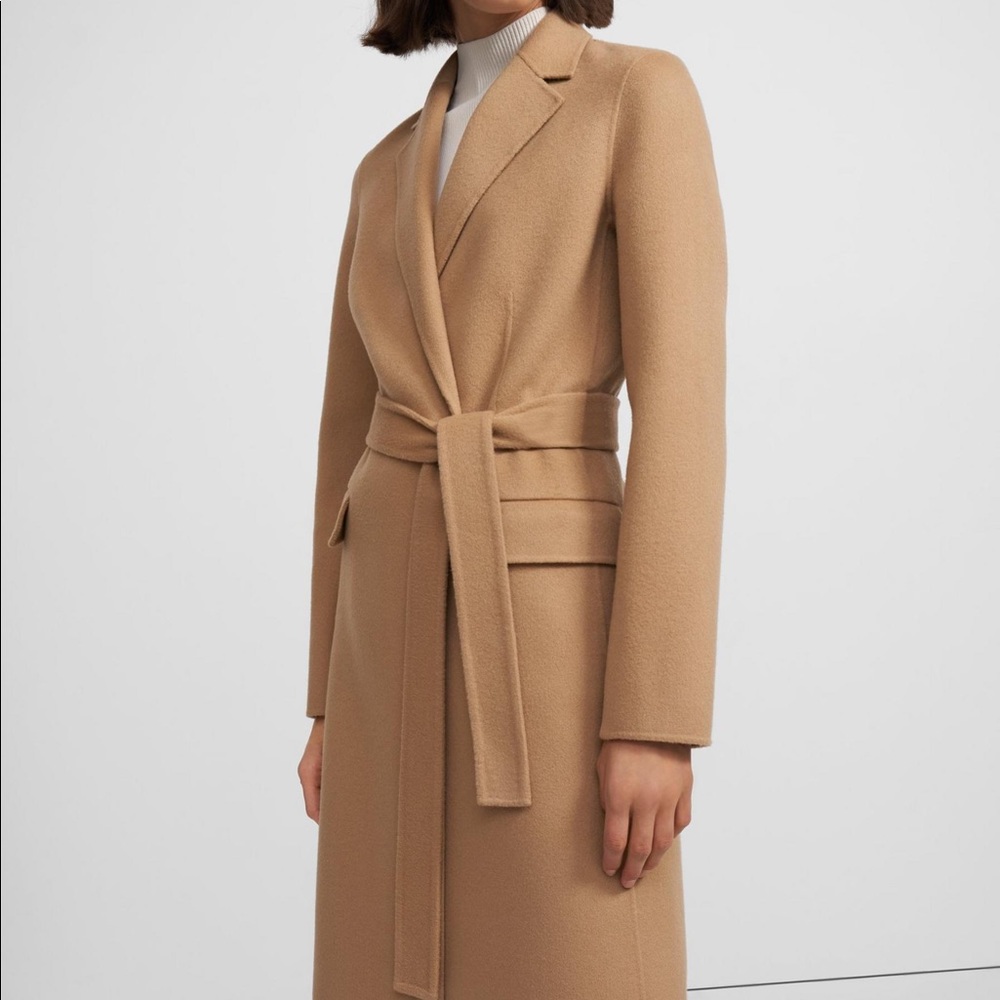 NWT Theory Belted Double Faced Wool Cashmere P